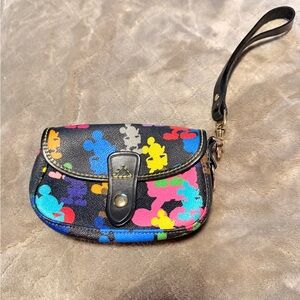 Dooney & Bourke Disney Mickey Mouse  Wristlet with Gold Snap